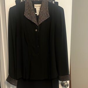 Danny & Nicole Black Blazer with Patterned Trim